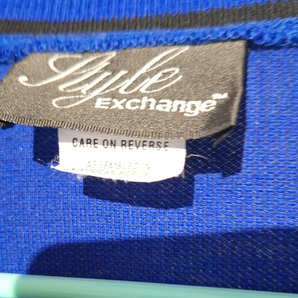 Vintage Royal Blue Cardigan with Black Accents, Silver Buttons, Sz 18, NWOT - Picture 2 of 14